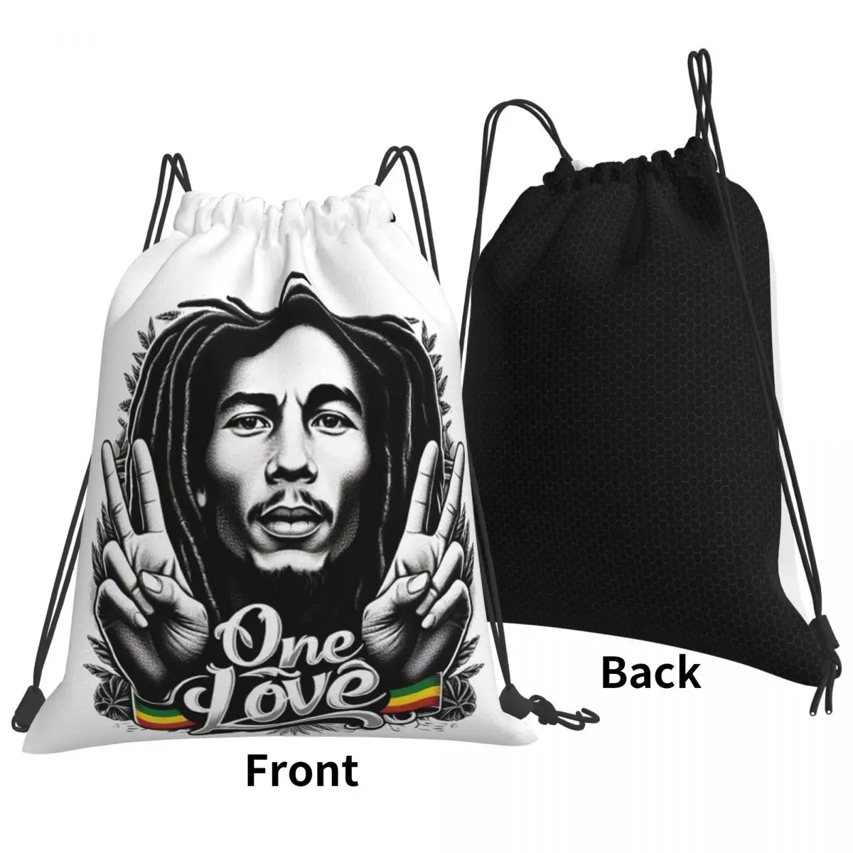 Bob Marley Reggae Backpacks Casual Drawstring Bags Sundries Bag Book Bags for Man Woman School