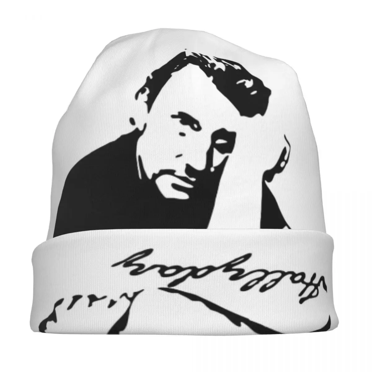 Johnny Hallyday French Singer Bonnet Hat Knit Hat Street Music Legend Skullies Beanies Hat Men's Women's Warm Dual-use Caps