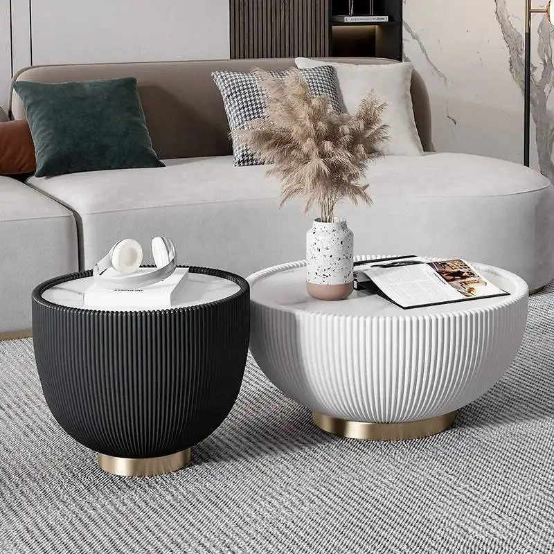 

m Size Living Rock Small Slab Modern Tea Nordic Table Light Room of Luxury Combination Family Round Tea Table m