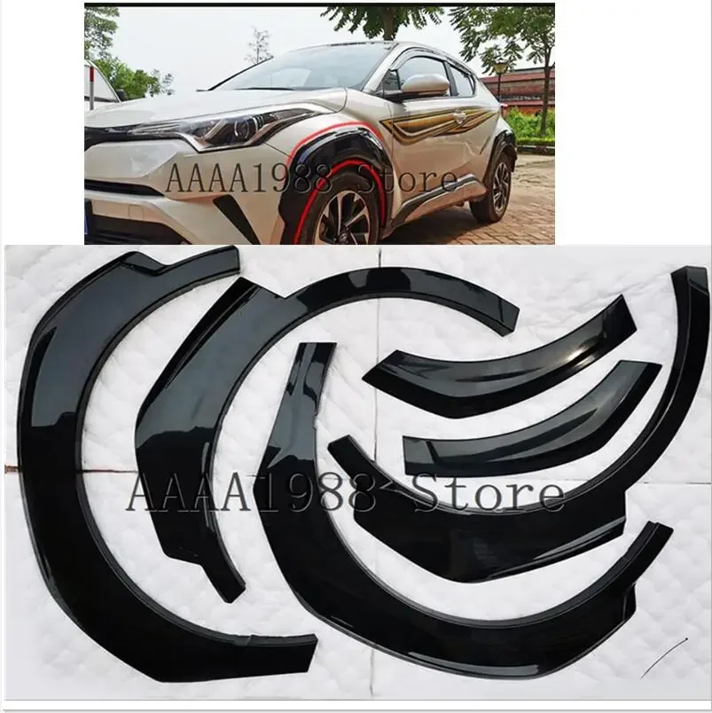 For Toyota CHR C-HR 2016 2017 2018 Car Fender Flares Arch Wheel Eyebrow Auto Wheel Lip Protector Cover Trim Unpaint Car Styling