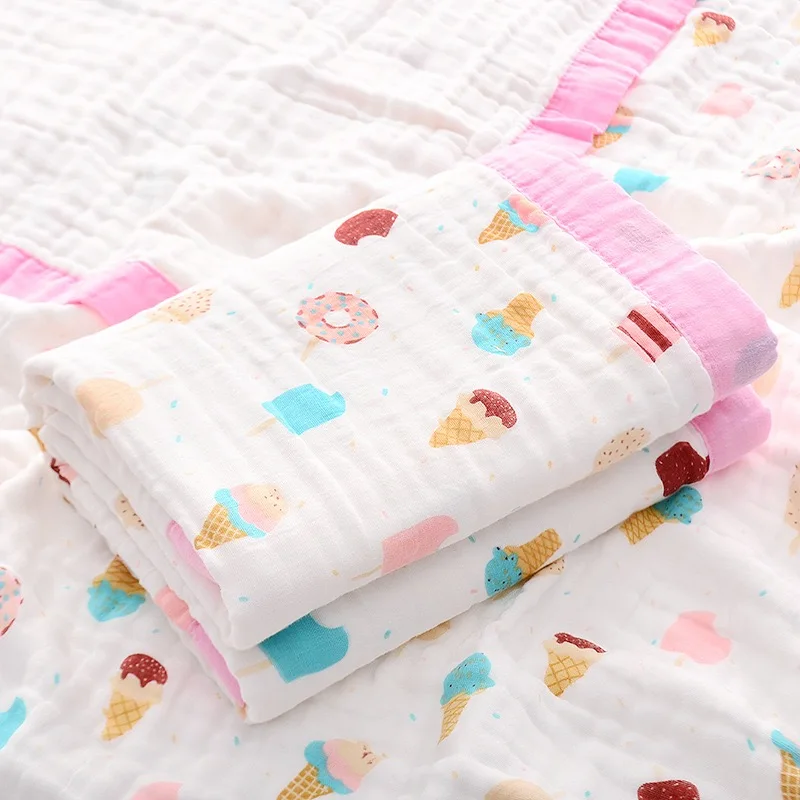 

Baby Swaddle 100% Cotton Soft Baby Blanket For Newborn Baby Wrap Sleepsack Bath Towel 110*110cm