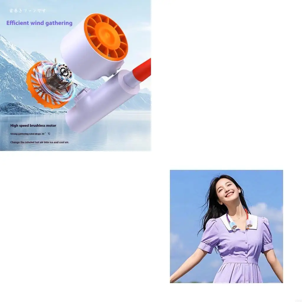 مروحة قابلة للارتداء مع 3 سرعات قابلة للتعديل مثالية لتدفق الهواء المريح #1