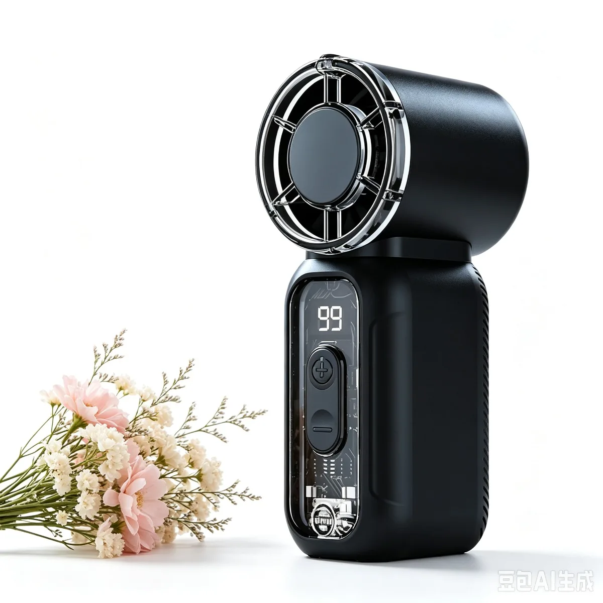 1Pc USB Rechargeable High Speed Mini Handheld Fan Ultra Quiet Powerful Wind Personal Cooling Summer Fan with Digital Display