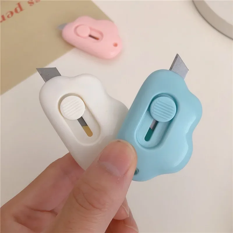 Kawaii Cloud Utility Knife Mini Sharp Blade Package Box Cutter Cute Pocket Knife Paper Cutter Knife Stationery Office Supplies