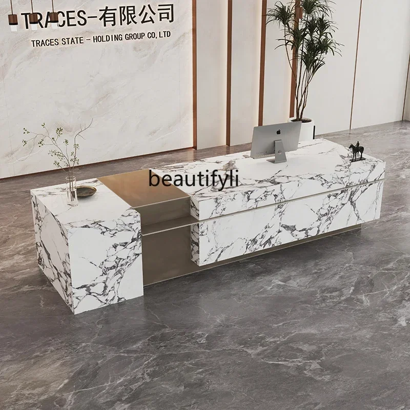 

V High-end slate marble company, reception desk training institution, hotel lobby sales office, bar table