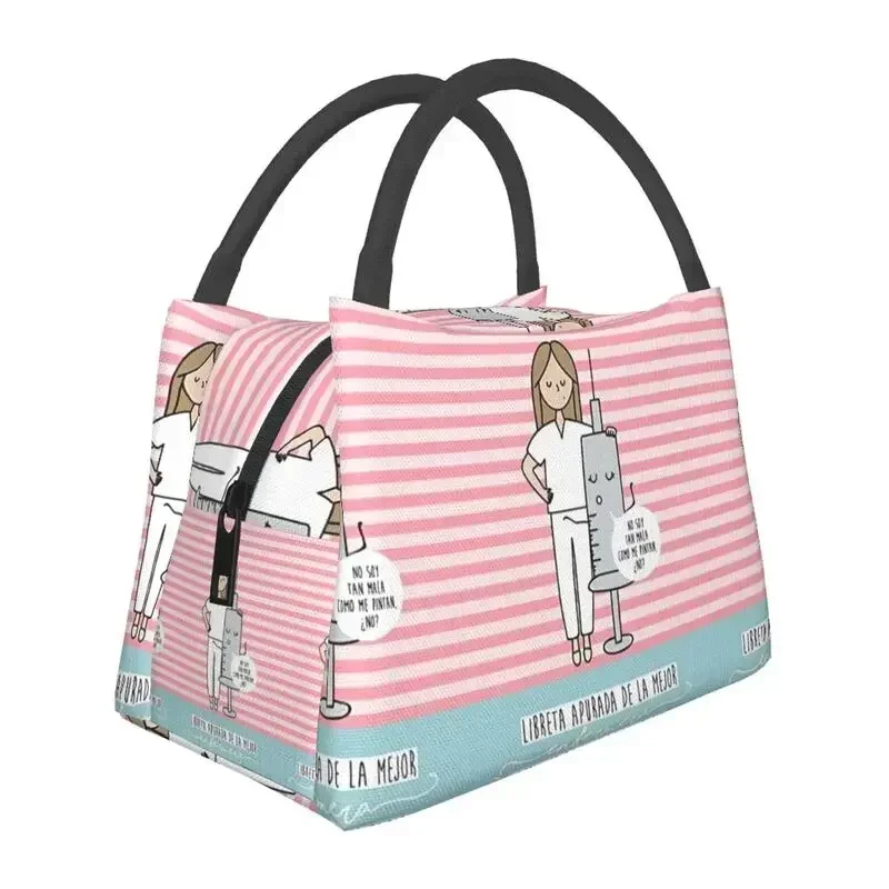 Enfermera En Apuros Doctor Nurse Medicine Insulated Lunch Bags for Women Portable Thermal Cooler Lunch Tote Office Picnic Travel