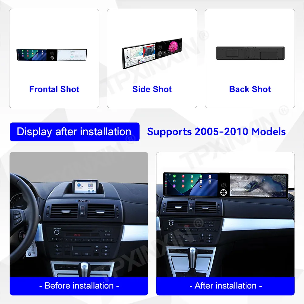 8-core For BMW X3 2005~2010 Android 13 Automotive Multimedia GPS Navigation Car Radio Wireless Carplay Mirror Link IPS Head Unit