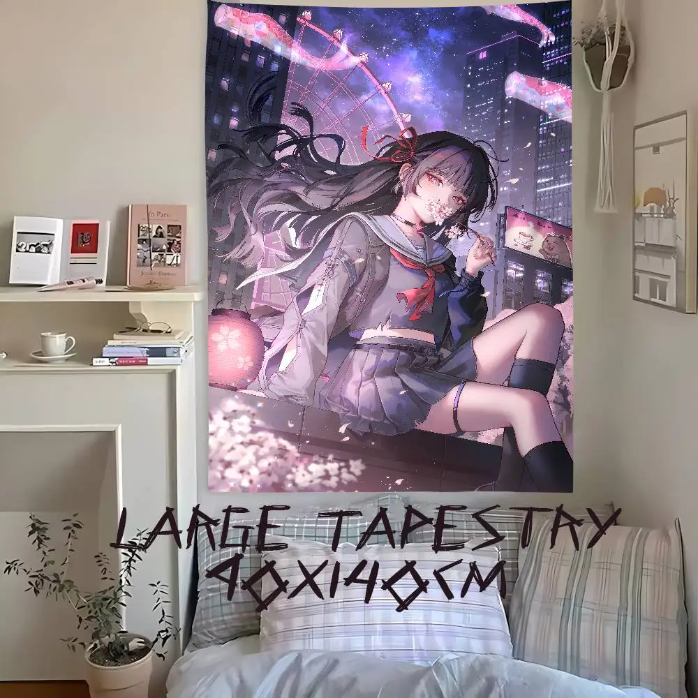 Pretty Hot Girl Chisa Wuthering Waves Gaming Tapestry Decoration Bedroom Dormitory Background Cloth Living Room Club Tapestry