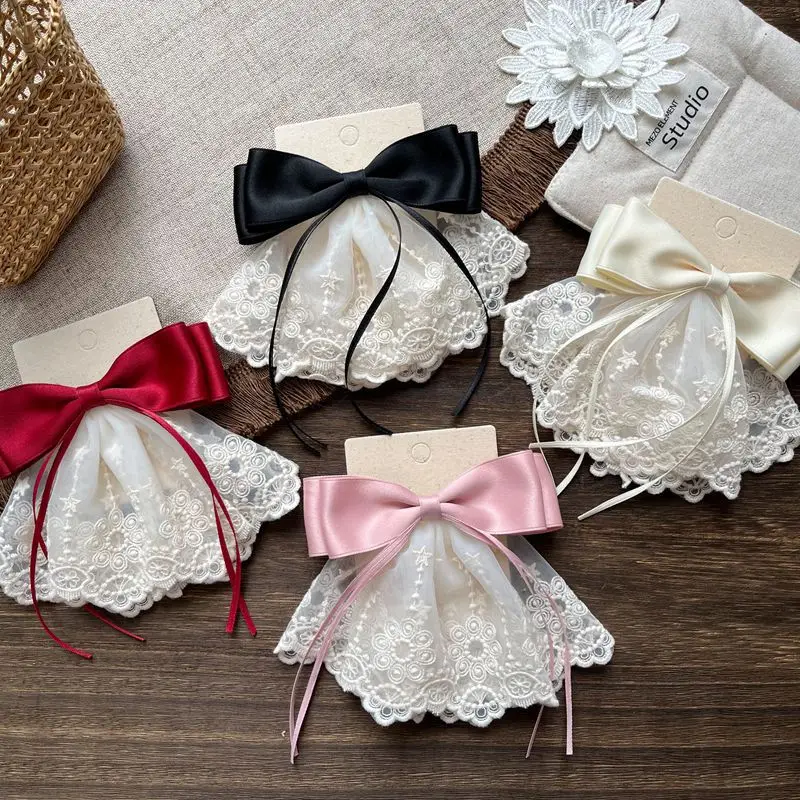 

Новая заколка для волос с бантом и темпераментом, детская кружевная заколка на затылке, милые милые аксессуары для волос для девочек, головной убор принцессы