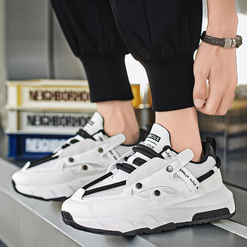 Fashion Shoes For Men White Casual Sneakers Male Sport Walking Shoes Platform Manโs Sneakers Street Style