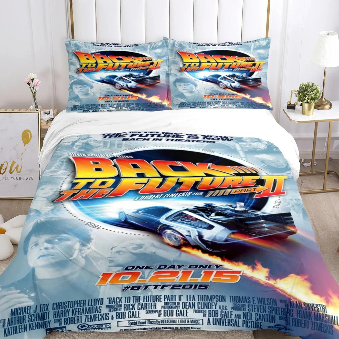 3D Cute Kawaii Duvet Cover Back To The Future Canary Bedding Set Kid Covers Boy Bed Linen Set for Teens Single Double Queen King