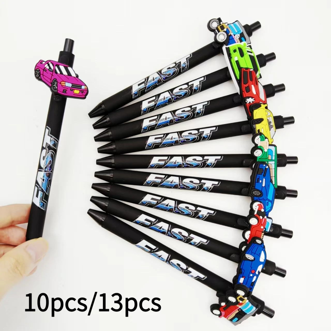 10pcs/13pcs car styling patch ballpoint pen black series car pattern printing press gel pen gift pen