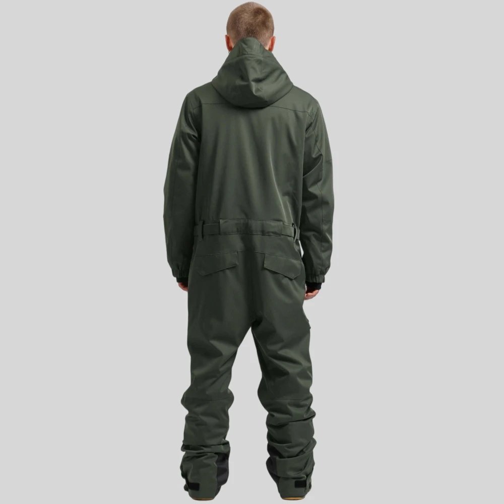 ชุดจั๊มสูทสกีสำหรับผู้ชาย GSOU SNOW ชุดทำงานกันหนาวแบบชิ้นเดียว เสื้อแจ็คเก็ตและกางเกง ชุดกันหนาวสำหรับเล่นกีฬาในหิมะ กันน้ำ