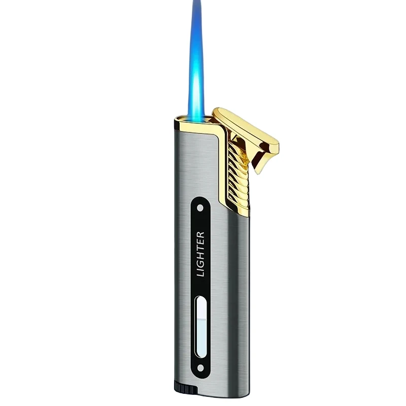 

Mini Portable Visible Window Metal Lighter, Windproof Blue Flame, Direct Charge, Butane Gas Lighter, Men's High End Gift