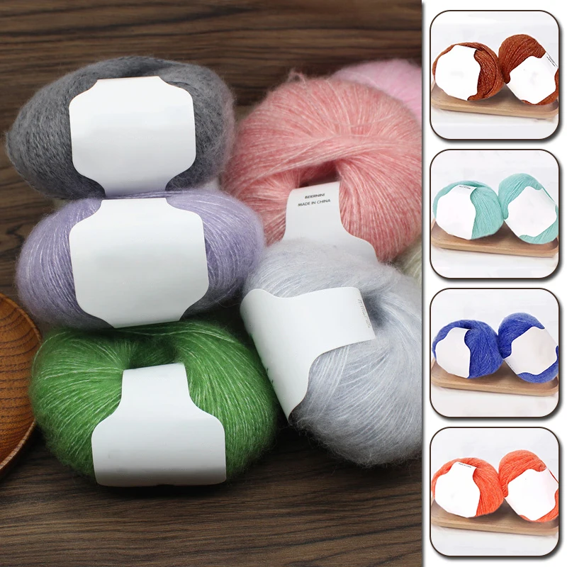 1 Roll Knitting Cashmere Wool Yarn Solid Color Soft Mohair Blended Needlework Lines Hand Crochet Woven Sweater Scarf Thread 25g