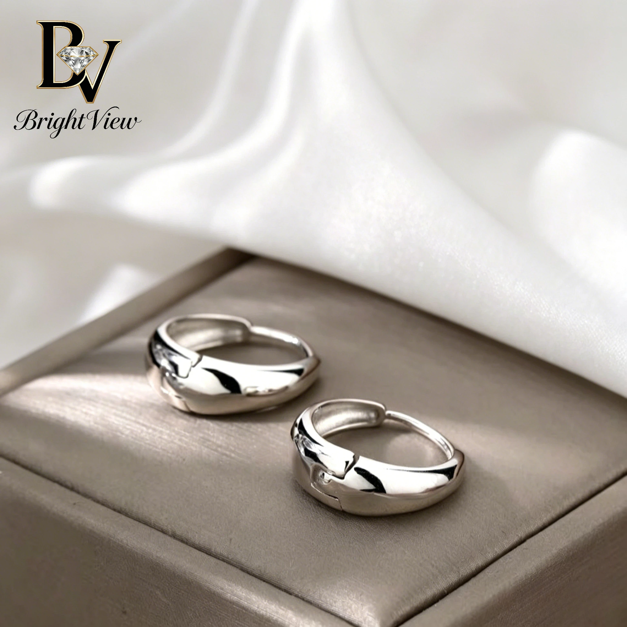 

1Pair S999 Sterling Silver Hoop Earrings for Women Minimalist Plain Huggie Earrings Hypoallergenic Dainty Jewelry Gift