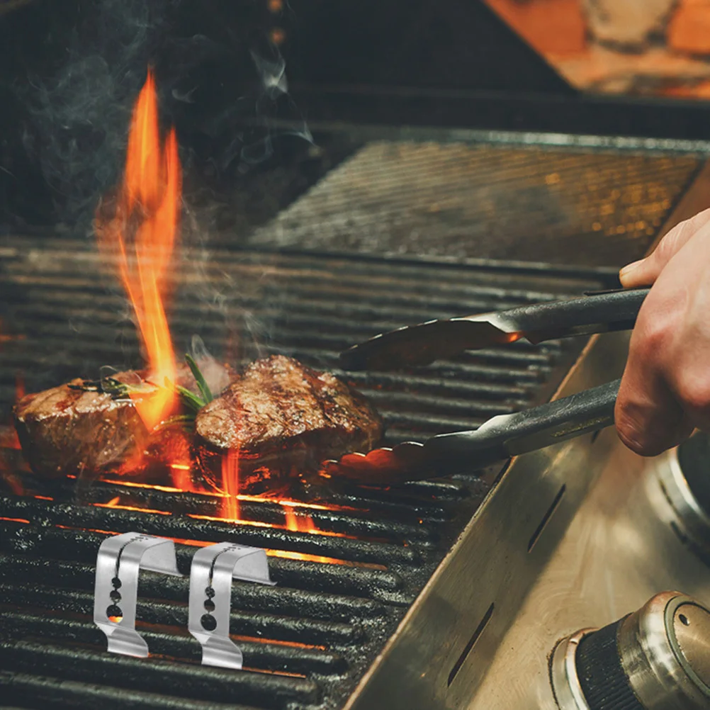 

4Pcs Temperature Probe Clip Stainless Steel Meat Thermometer Clamps for Grill Oven Baking Thermometer Support Tools