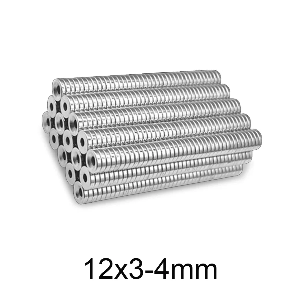 12x3-4 Strong Magnet 12x3 mm Hole 4 mm Round Magnet 12*3-4 For Home Refrigerators, Offices DIY 12*3-4mm