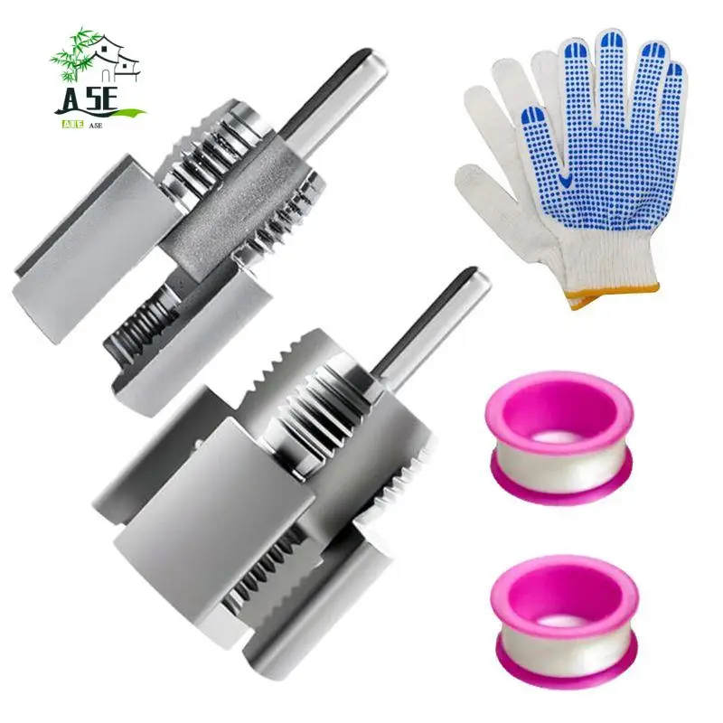

A05E-Integrated Internal & External Pipe Threading Tool,1/2In 3/4In,Drill Compatible PVC & Plastic Pipe Threader Kit For Home