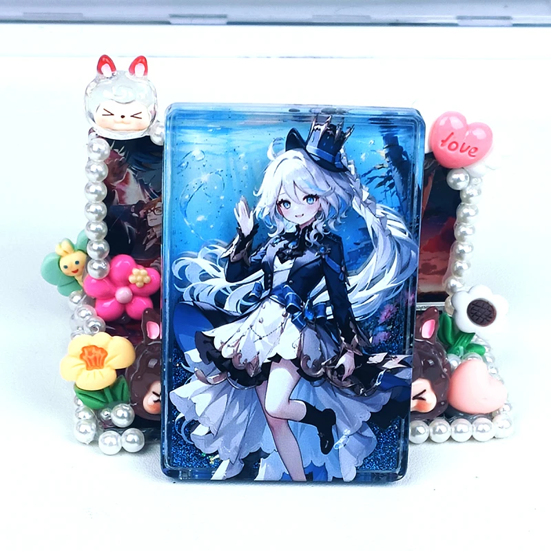 Genshin Impact Quicksand Card Funina Wanderer DIY Collectible Cards Christmas Birthday Gift Ornaments Acrylic Card Bricks