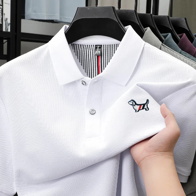 High-end 100% Cotton Short Sleeve Polo Shirt Men's Summer Luxury Brand Breathable Paul T-shirt Exquisite Embroidery Casual Top