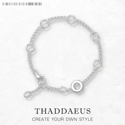 Round Eyelets Basic Charm Bracelets Link Chain 925 Sterling Silver Trendy Fashion Club Jewelry Europe Style Women Gift