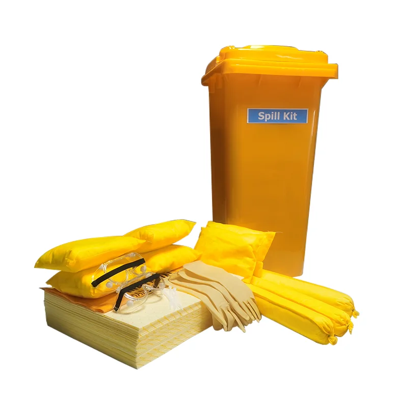 Chemical Spill Kit Hazmat Absorb Spill Kit Wheeled Mobile Bin for Laboratory