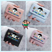 Crayon Shin-chan Anime Wallet Leather Mini Credit Card Wallet Purse Card Holder Men Women Wallet Thin Small Short Wallets Gift