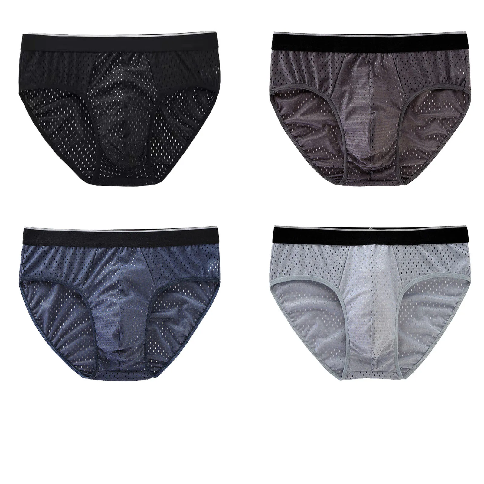 

Summer thin mesh ice silk breathable men's underwear pure cotton inner gear double layer enlarged mesh hollow youth pants