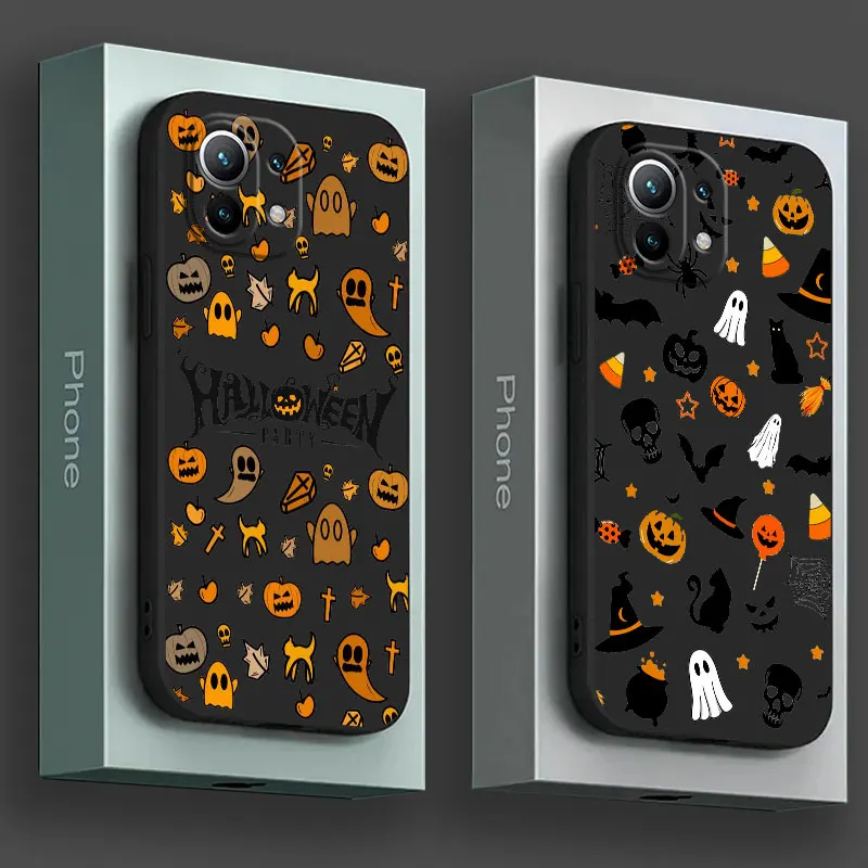 

Happy Halloween Art Phone Case For Xiaomi Mi 14T 13T 12T 11T 10T Pro 11 15 Ultra Poco X7 F7 Pro X3 X5 X6 M5 M7 F6 Silicone Cover
