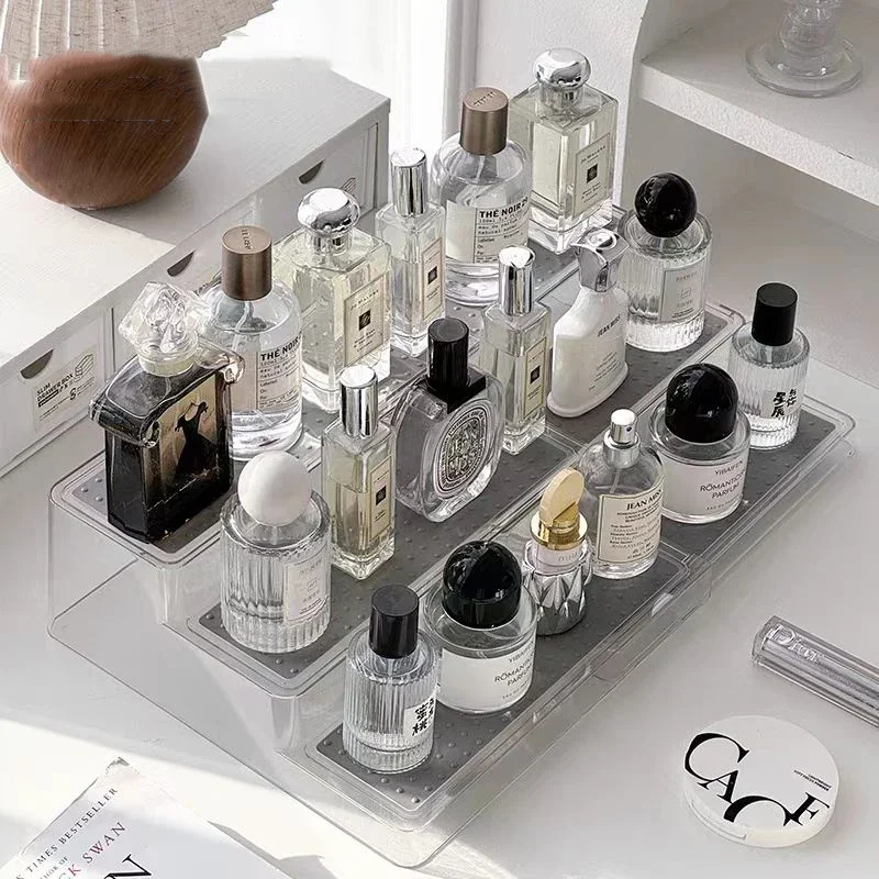3 Tier Telescopic Riser Ladder Shelf Perfume Organizer Funko POP Figures Shelves Acrylic Riser Display Stand for Decoration
