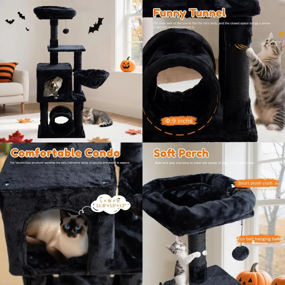 

Домашняя кошачья башня с когтеточкой, туннелем, кондоминирование и корзиной — угловой тренажер для скалолазания в готическом стиле