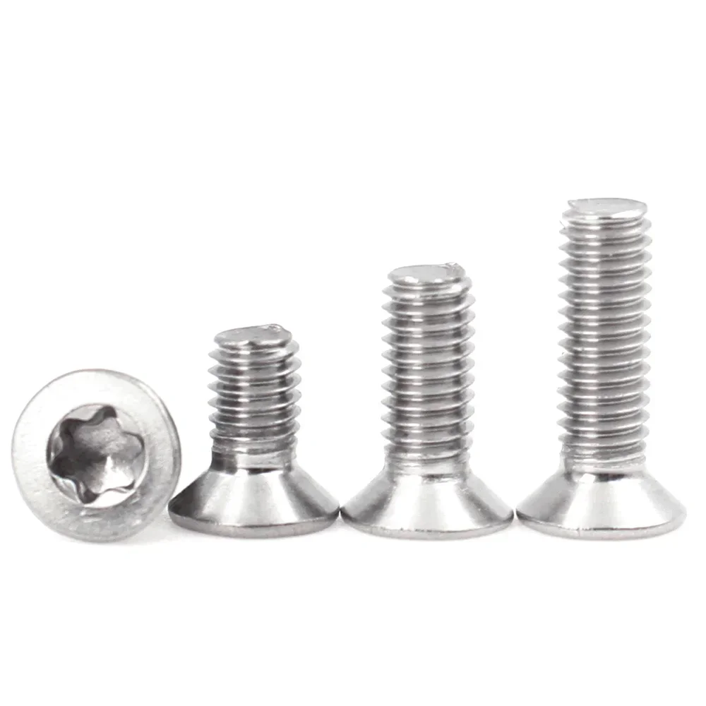 5/10/50pcs M1.4 M1.6 M2 M2.5 M3 M4 M5 M6 CM Six-Lobe Torx Flat Countersunk Head Screw Bolt 304 A2-70 Stainless Steel GB2673