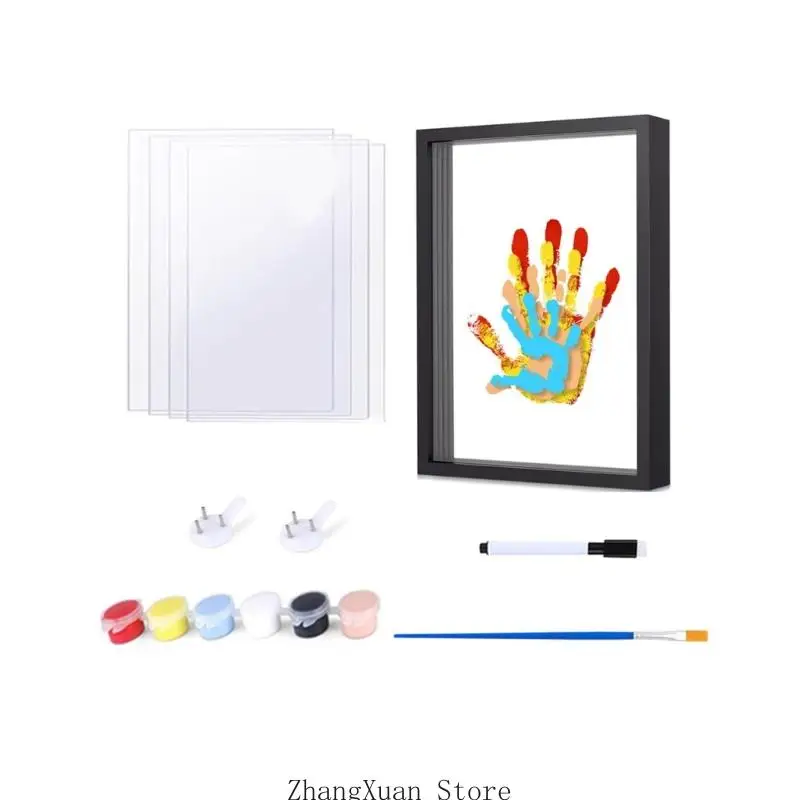 Künstlerisches DIY-Handabdruck-Set mit Holzrahmen, Andenken für Paare, Familien, Kinder, 3 x – Detail 9