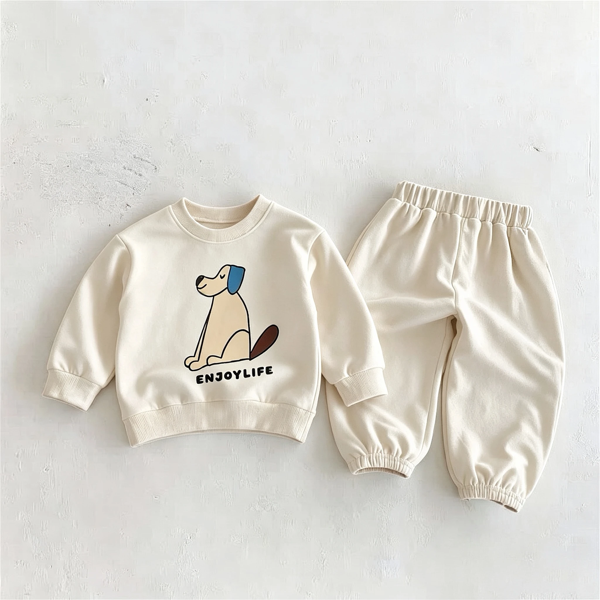 6m-6y Kids Clothing Long Sleeve Set Printed Cartoon Sweatshirt + Trousers Two Piece Suit Autumn Costume Casual Tracksuits Child