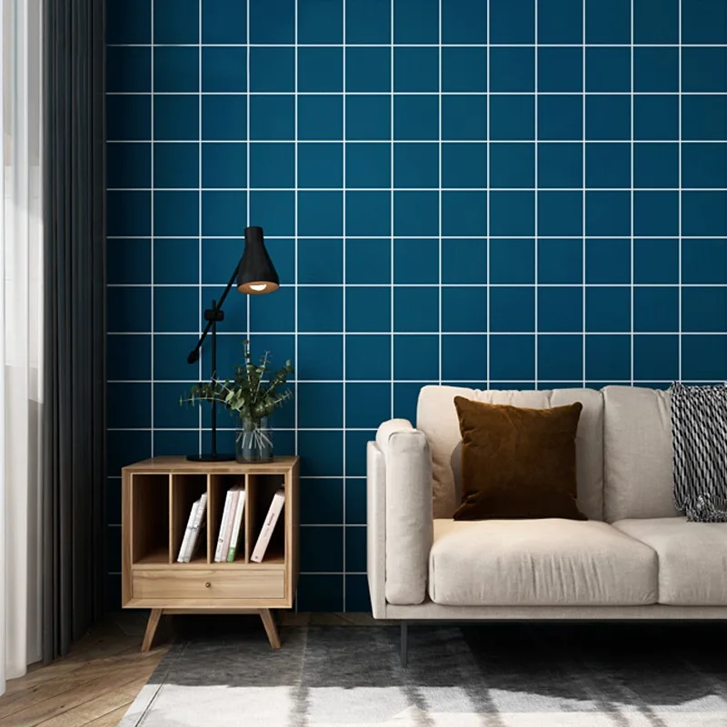 

Indigo Deep Blue Bright Orange Nordic Ins Style Wallpaper Solid Color Fashion Orange Background Wall Wallpaper