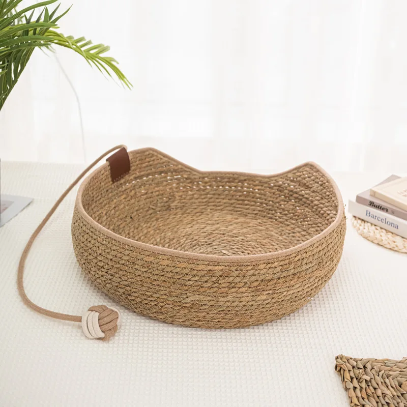

Four - Season Universal Hand - Woven Seagrass & Rattan Pet Bed for Cats & Dogs【Wholesale】【Washable】(Mat Not Included)