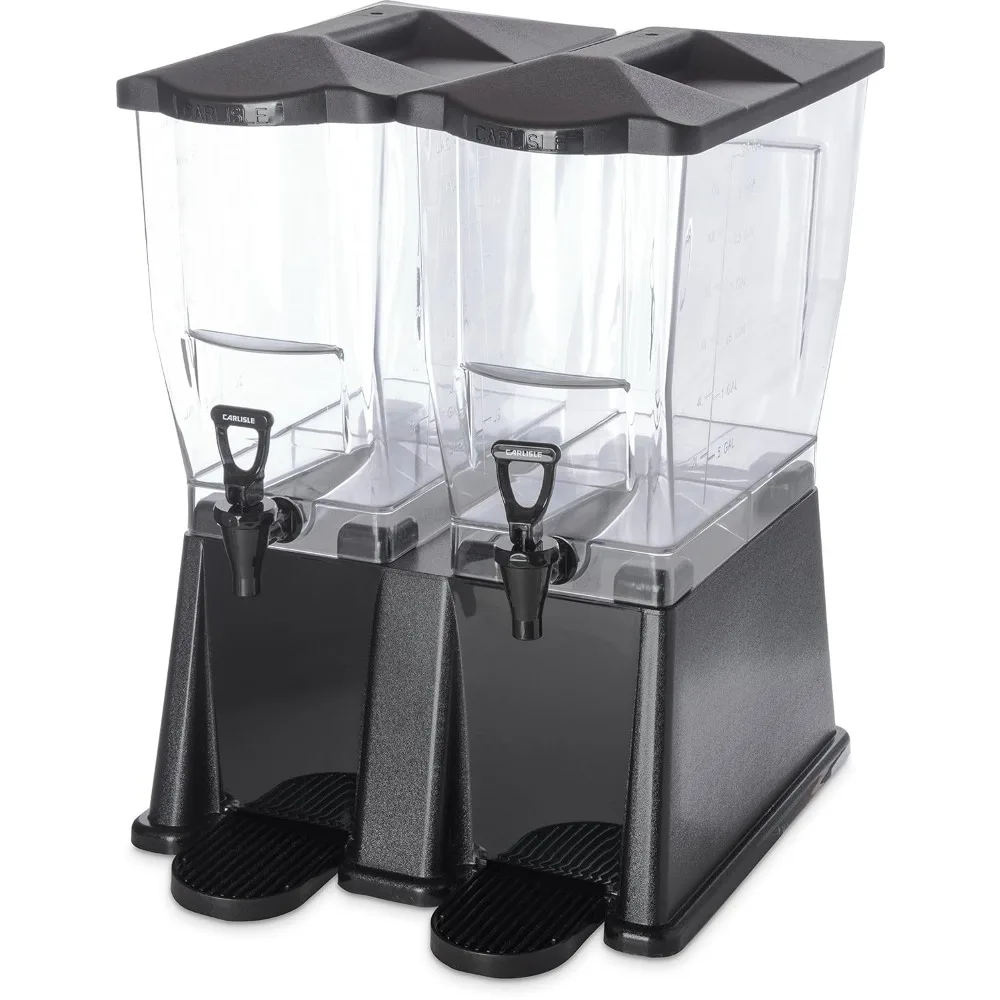 

trimline double base rectangular drink dispenser with spigot for catering, parties, restaurants, polycarbonate (pc), 3.5 gallon