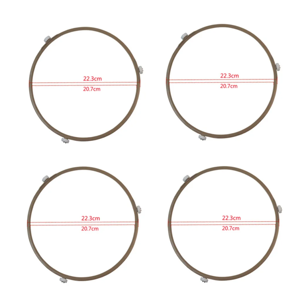 2/ 4pcs Replacement Rotation Glass Tray Ring Bracket with Wheel, Microwave Oven Turning Plate Roller Stand 22.3*1.5CM