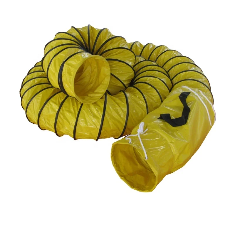 PVC Bag attached Blower Rope Connection Fire Retardant Spiral Flexible Air Duct Hose