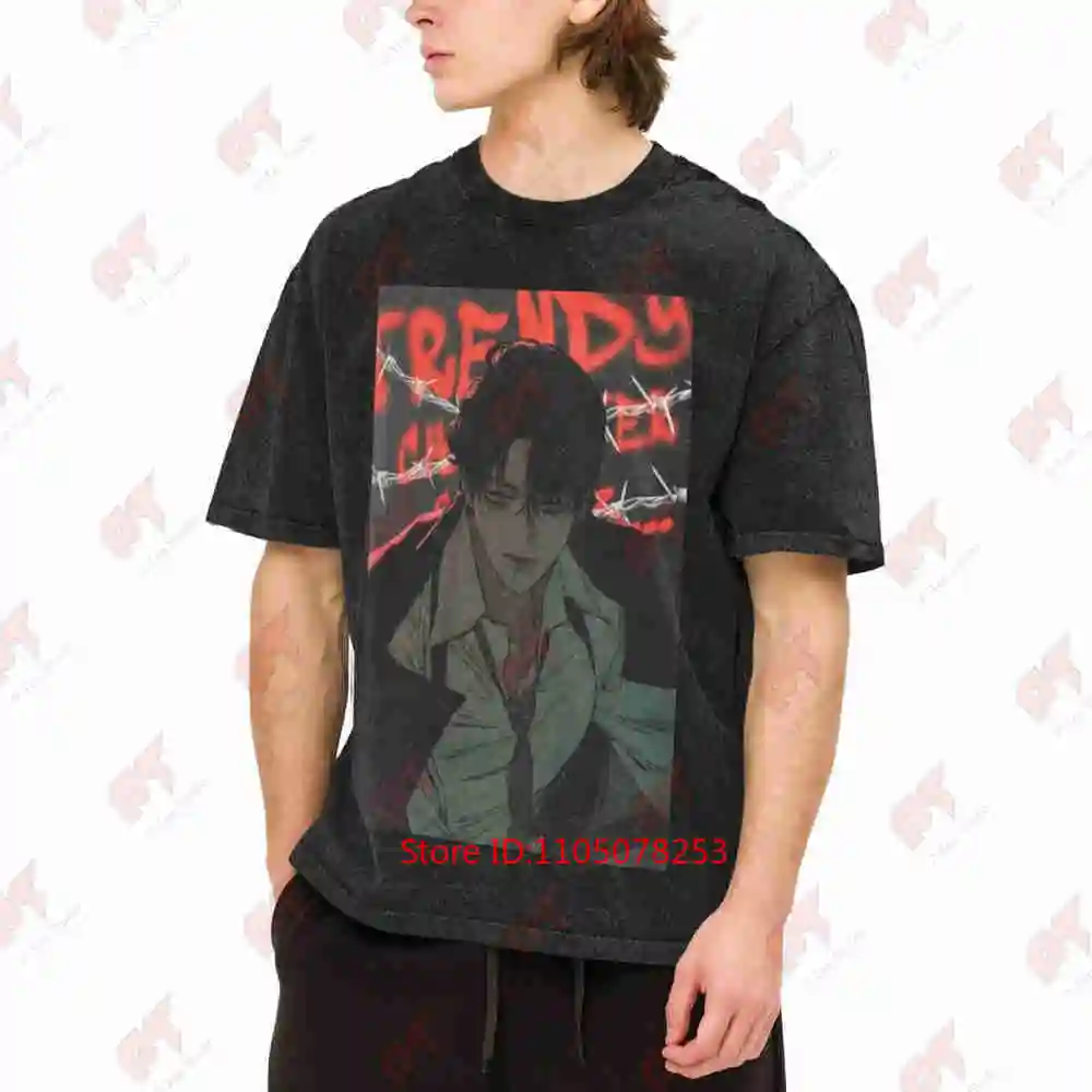 Tears On A Withered Flower Korean Manhwa Aesthetic Vintage Washed Tee Pure Cotton T-Shirt