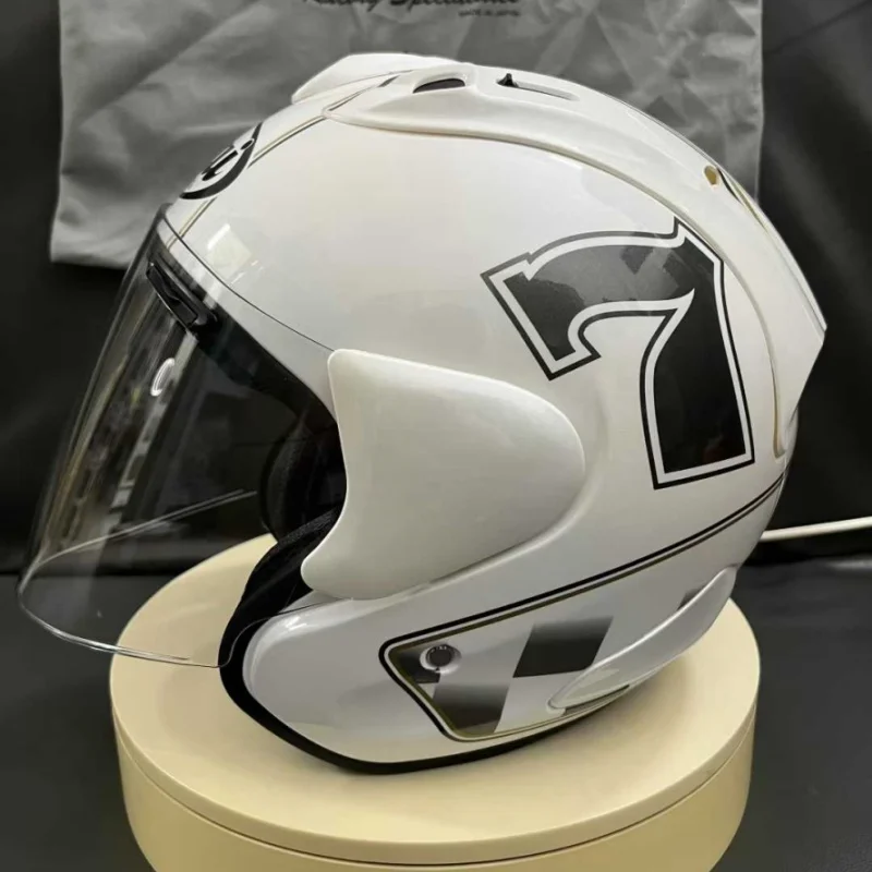 

VZ-RAM ABS Classic 3/4 Open Face Helmet,For Harley Motorcycle And Cruise Motorcycle Protection Helmets,White number 7