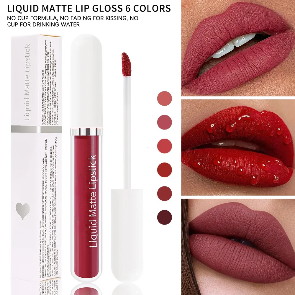 Matte liquid lipstick Waterproof sexy velvet lip glaze Long lasting moisturizing lipstick Velvet Long Lasting Matte Lip Gloss