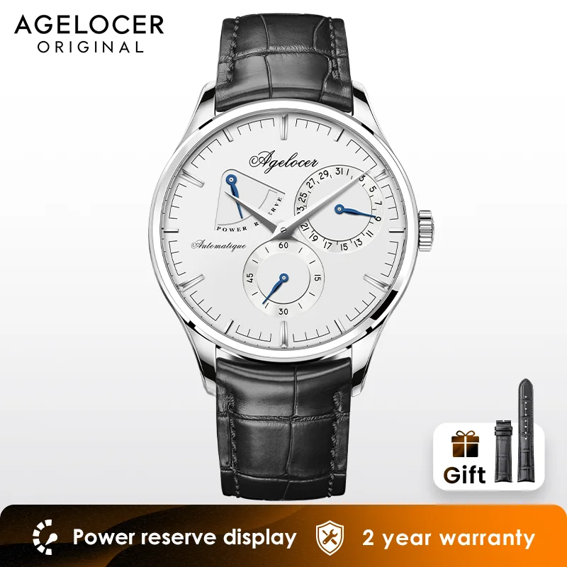 AGELOCER Original Budapest Watch Kinetic Display Men\'s Vogue Formal Automatic Mechanical Watch Birthday Gift for Men