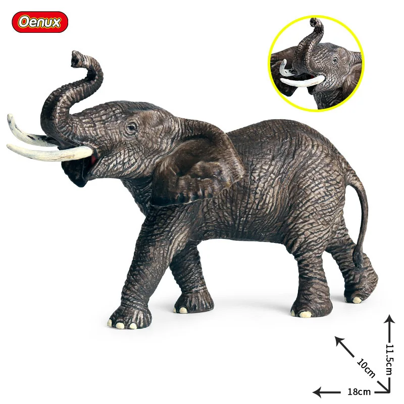 Oenux African Wild Animals Elephant Model Simulation Big Mammoth Action Figures Figurine PVC Educational Toy For Kids Gift