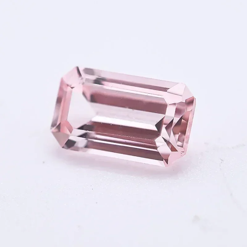

Lab Grown Sapphire Emerald Shape Morgan Pink Color DIY Advanced Jewelry Making Materials Artificial Gemstone With Certificate
