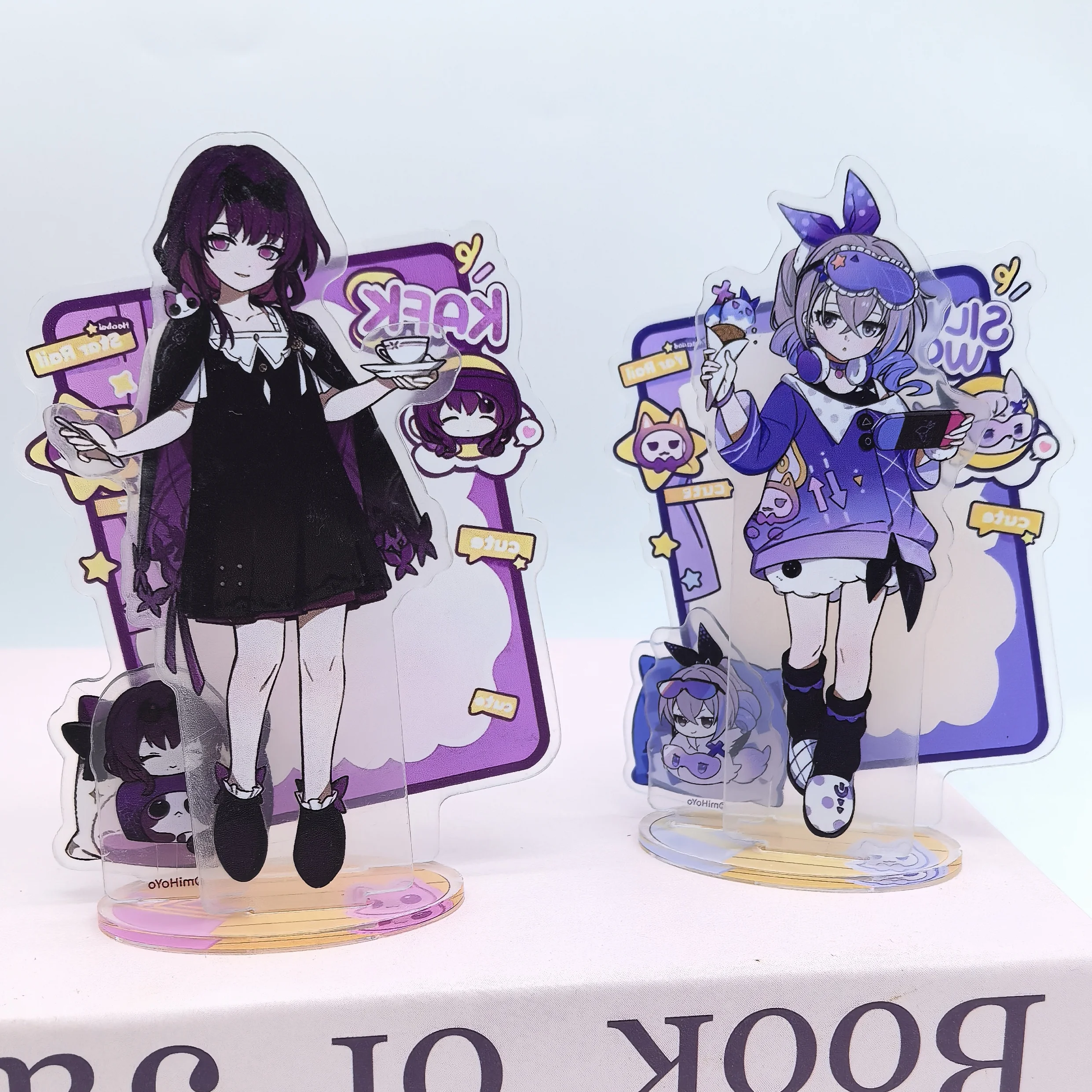 1Pc Honkai: Star Rail Kafka Robin Cute Acrylic Stand Anime Character Keychain Collectible Display for Tabletop Fan Collection