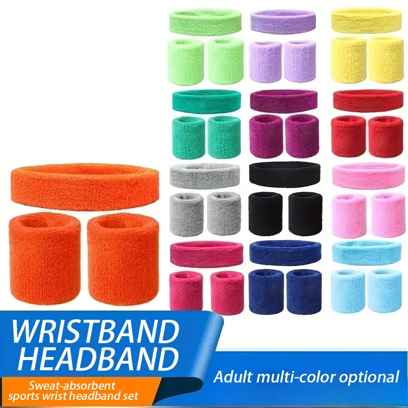 A Set Of Wristband Headband Headband Set For Sports,Sweat Absorbing,Basketball,Headband And Wrist Protection