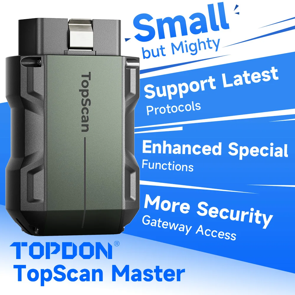 TOPDON Topscan Master Bluetooth OBD2 Scanner Diagnostic Tool Full-System Car Scanner Check Engine Fault Code Reader Tool Bi-Directional 30 Hot Reset