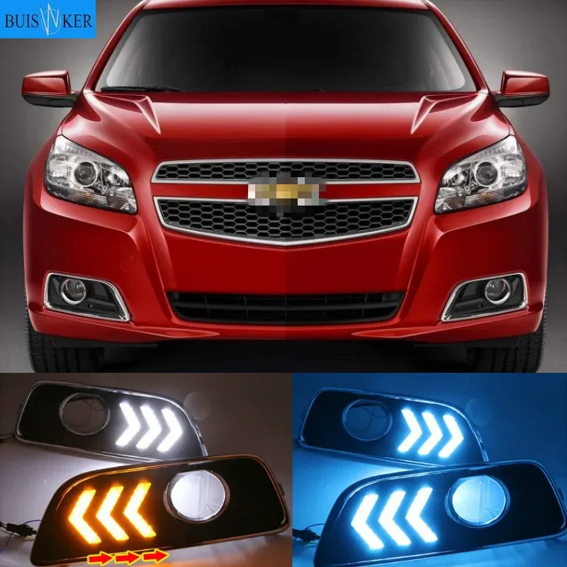 

1 пара для Chevrolet chevy Malibu 2011-2015 світлодіодні денні ходові вогні DRL з жовтими вказівними вогнями COB